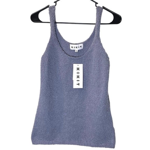 NWT Medium Kikit teddy tank top & shorts 2 piece pajama set  (color: Slate) - Picture 5 of 12